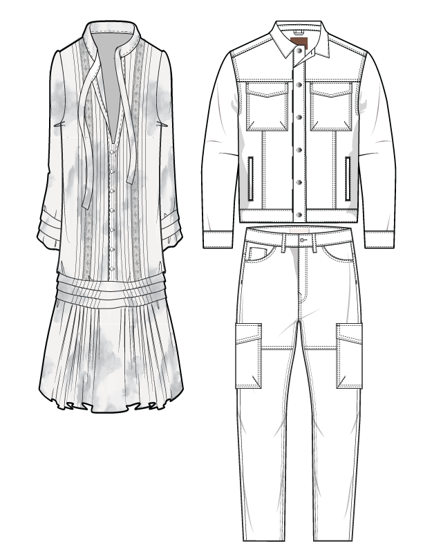 Digital apparel tech pack example for production-ready garment development